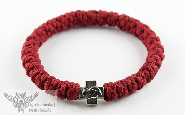 Bordo Armband mit Kreuz - Brojanica - Handgeknüpft - Ø 6 cm